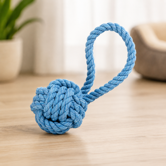 Stevige touwbal met handvat