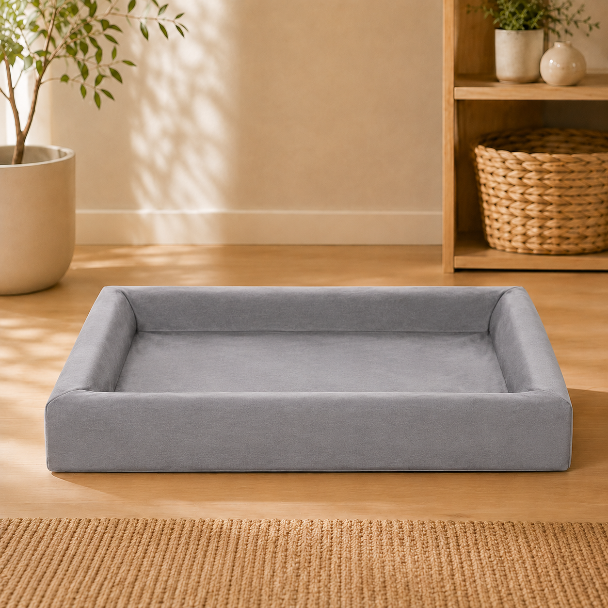 Bia Bed Cotton Hoes Grijs katoenen overtrek voor Bia Bed hondenmand